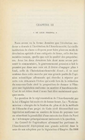 Chapitre III. "De lege ferenda"
