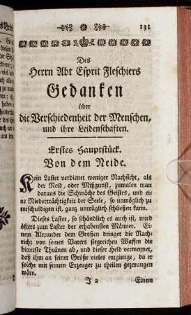 Erstes Hauptstück. Von dem Neide.