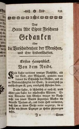 Erstes Hauptstück. Von dem Neide.