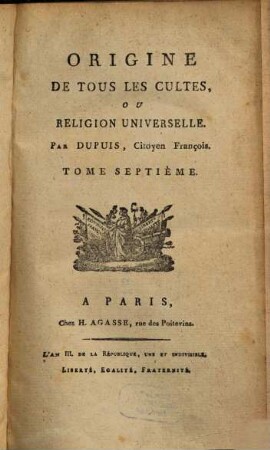 Origine de tous les cultes ou religion universelle, 7
