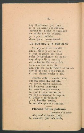 Floreos de un paisano : Dedicados a un cantor.