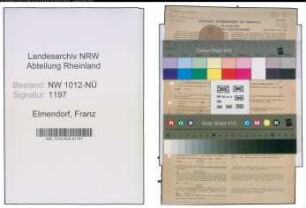 Entnazifizierung Franz Elmendorf , geb. 04.09.1905 (Angestellter)