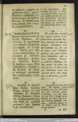 31. De Aula Serenissimae Reginae