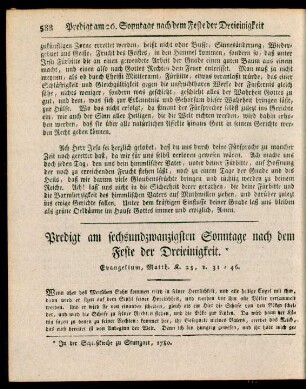 Predigt am sechsundzwanzigsten Sonntage nach dem Feste der Dreieinigkeit