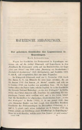 Maurerische Abhandlungen.