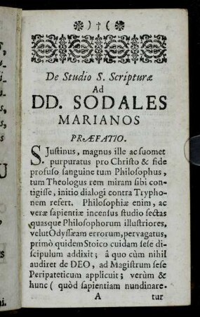 De Studio S. Scripturæ Ad DD. Sodales Marianos Præfatio.
