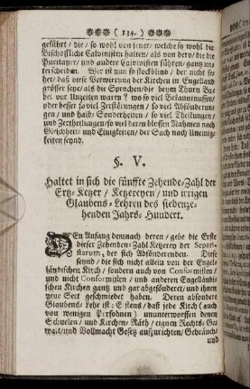 §. V. Haltet in sich die fünffte Zehende-Zahl der Ertz-Ketzer [...]
