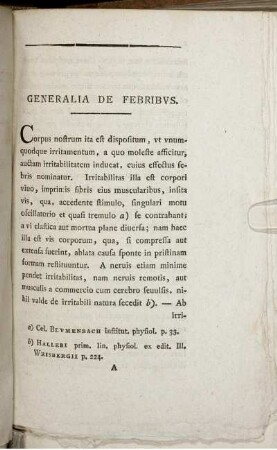 Generalia De Febribus.