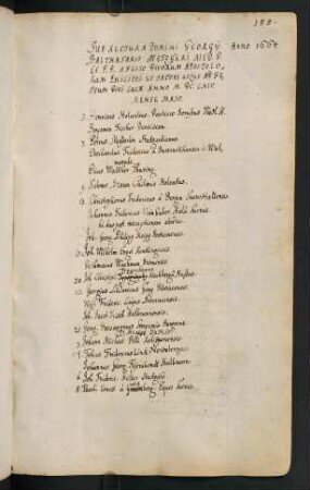 Sommerhalbjahr 1664. Rektorat Georg Balthasar Metzger