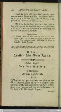 II. Theil. Jtaliänische Wortfügung