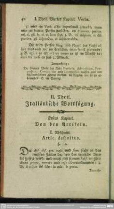 II. Theil. Jtaliänische Wortfügung