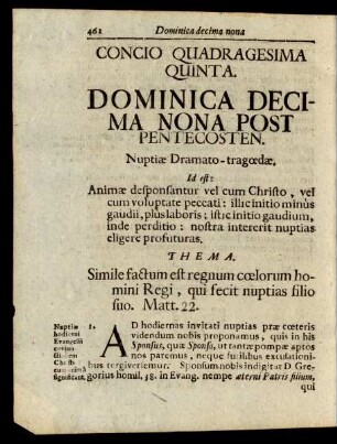 Concio Quadragesima Quinta. Dominica Decima Nona Post Pentecosten.