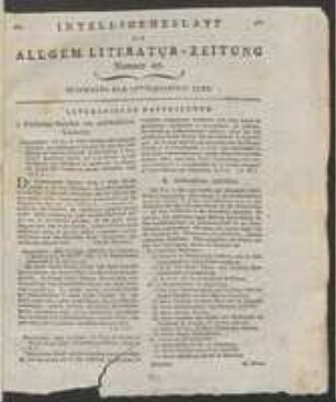 Inserat [in:Intelligenzblatt der Allgem[einen] Literatur-Zeitung, Nr.117, Sp.962-963]