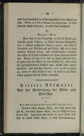 Dritter Abschnitt. Von der Verfertigung des Wein- und Bieressigs