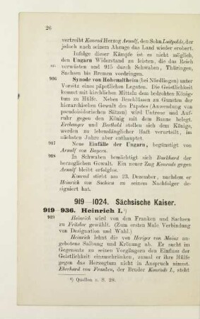 919-1024. Sächsische Kaiser