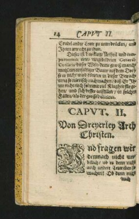 Caput. II. Von Dreyerley Arth Christen.