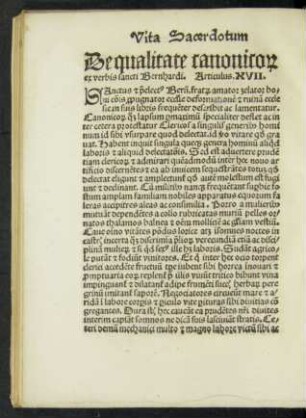 De qualitate canonicorum ex verbis sancti Bernhardi. Articulus .XVII.