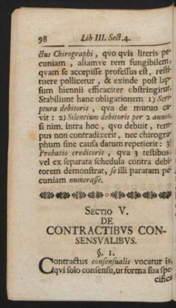 Sectio V. De Contractibus Consensualibus