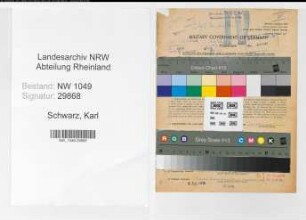 Entnazifizierung Karl Schwarz , geb. 21.12.1896 (Bahnoberstellwerksmeister)