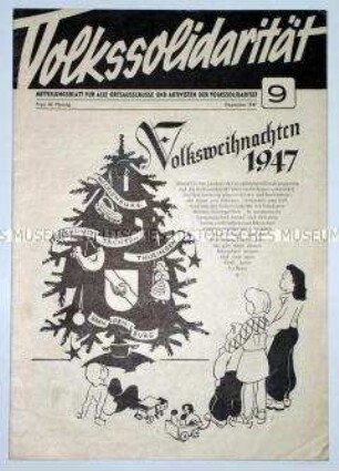 Mitteilungsblatt für Funktionäre der Volkssolidarität mit Weihnachtsbeiträgen