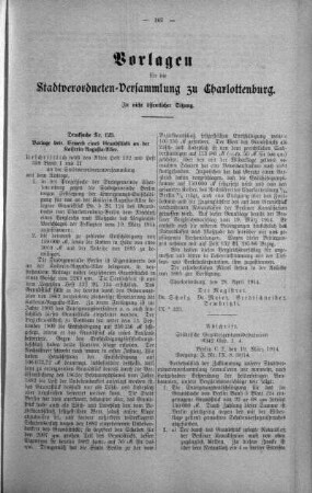 In nicht öffentlicher Sitzung. (123.), 06. Mai 1914