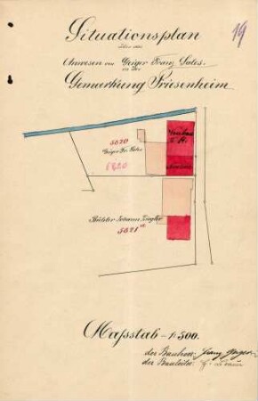 Errichtung und Betrieb der Zigarrenfabrik des Franz Geiger von Oberweier in Friesenheim