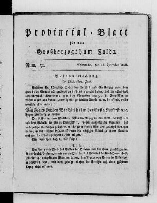 Num. 51, Ausgabe vom 23. Dezember 1818