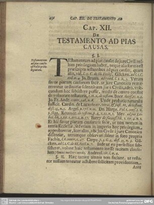 Caput XII. De Testamento Ad Pias Causas