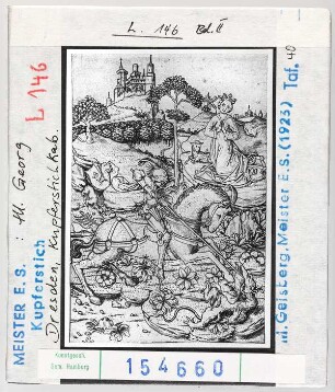 Meister E.S.: Heiliger Georg. Dresden, Kupferstichkabinett