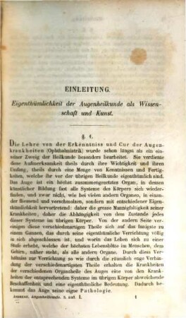 Grundriß der gesammten Augenheilkunde, 1. Allgemeine Augenheilkunde