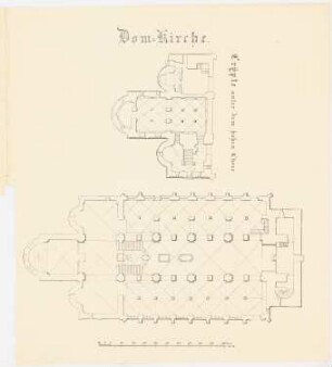 Dom-Kirche: 2 Grundrisse Maßstabsleiste (Fuß Br. W. M.)