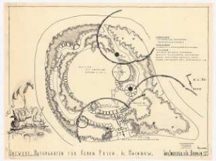 Naturgarten für den Verleger Hans Pusch, Kleinmachnow: Entwurfsplan 1:50