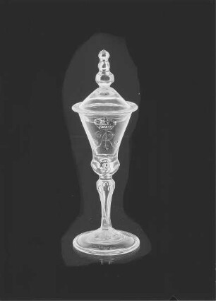 Deckelglas (mit AR-Monogramm unter Kurhut)