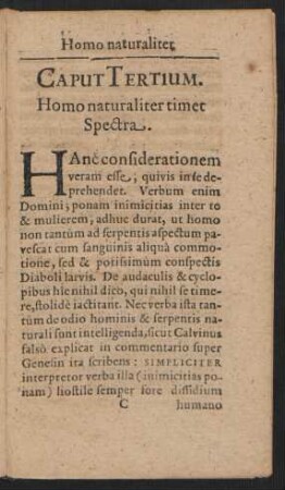 Caput Tertium. Homo naturaliter timet Spectra.