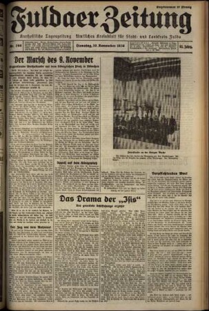 Erste Ausgabe vom Dienstag, den 10. November 1936.