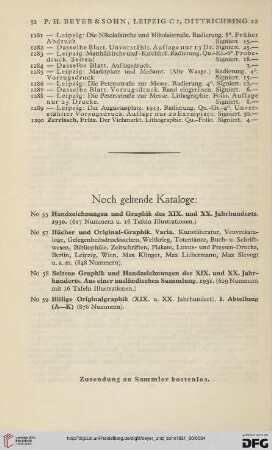 Noch geltende Kataloge (No. 55 - 59)