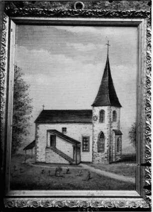 Waldulm Zeichnung der katholischen Kirche Sankt Albin Gesamtansicht