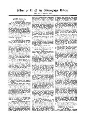 Mitteilungen : Beilage zu No. 45 der Pädagogischen Reform