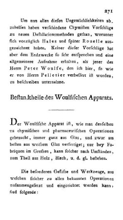 Bestandtheile des Woulfischen Apparats.