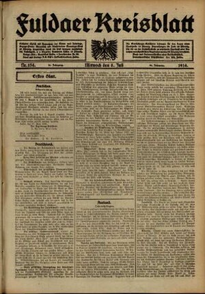 Ausgabe vom Mittwoch, den 08. Juli 1914.