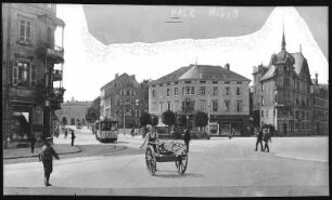 Cannstadt. Wilhelmsplatz mit Straßenbahn