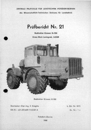 Radtraktor Kirowez K-700