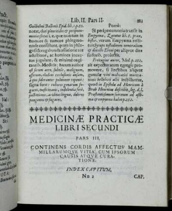 Pars III. Continens Cordis Affectus Mammillarumque Vitia, Cum Ipsorum Causis Atque Curatione.