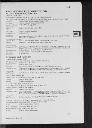 Fachbereich Philosophie und Sozialwissenschaften