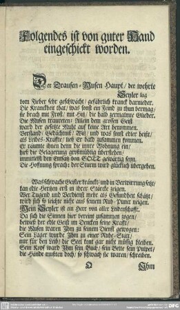 Folgendes ist von guter Hand eingeschickt worden