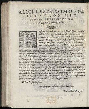 Dedikation an Lutio Savello von Giovanni Andrea Dragoni, Rom 12. Mai 1584
