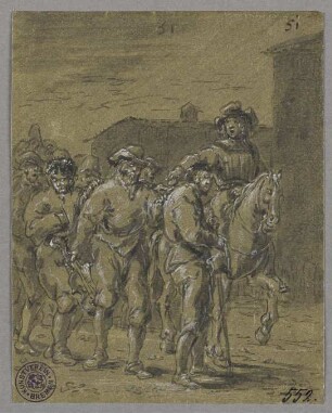 Eulenspiegel lädt zwölf Blinde in eine Herberge, aus: "Geschichte des Till Eulenspiegel"