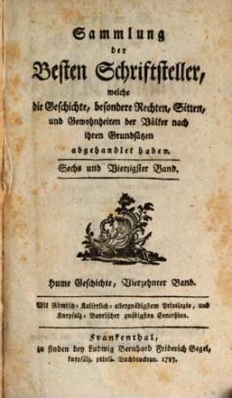David Hume, Esq. Geschichte von Großbritannien : Aus dem Englischen übersetzt, 14. Von Karl dem Ersten