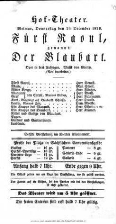 Fürst Raoul, genannt: Der Blaubart