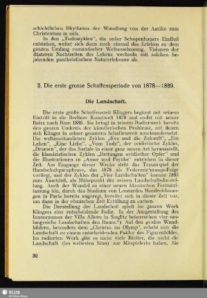 II. Die erste grosse Schaffensperiode von 1878–1889